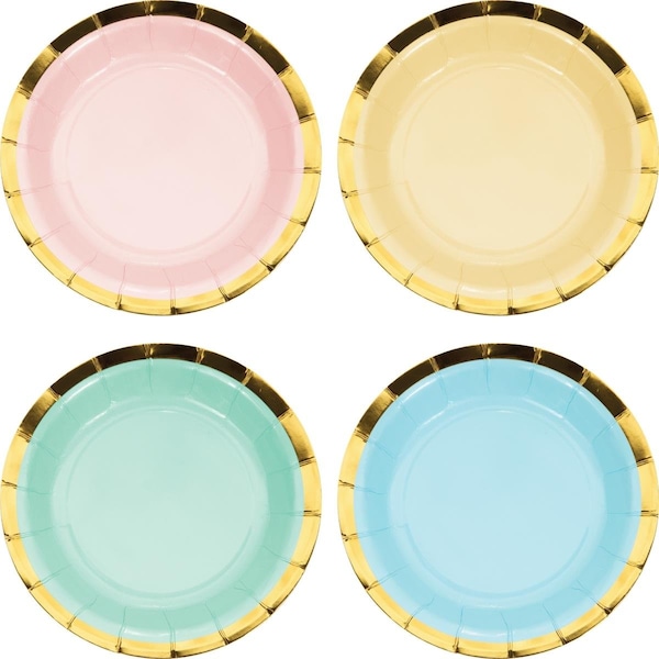 Omg 7 in. Pastel Celebrations Assorted Dessert Plates, 96PK OM3517757 - main